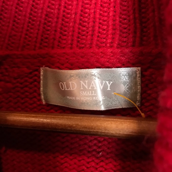 Christmas sweater solid red synthetic wool Old Navy - Picture 3 of 5